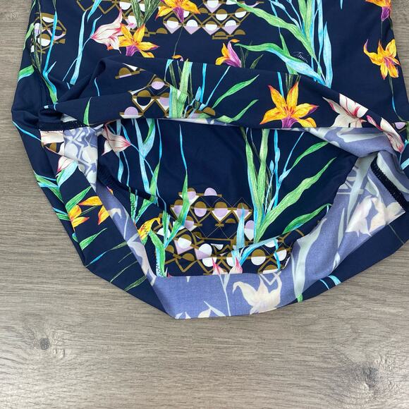 Trina Turk Blue Tropical Fiji Floral Ruffle Top Sz.12 Bottoms Sz.14 NWT - Picture 14 of 16